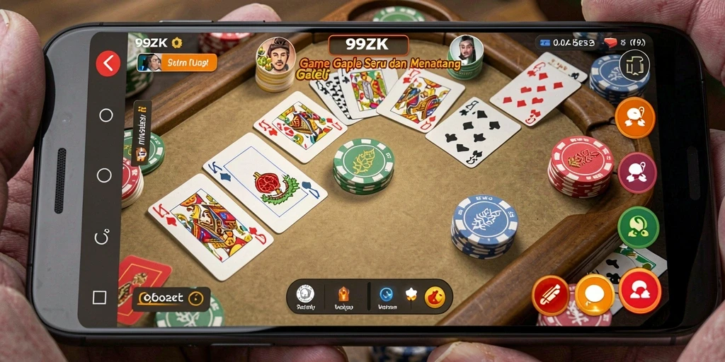 Tampilan gameplay Gaple yang seru di 99ZK.