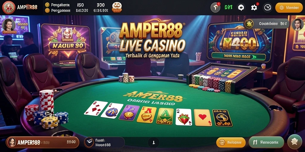Screenshot gameplay <strong>AMPER88</strong> yang mengasyikkan dalam suasana Live Casino.