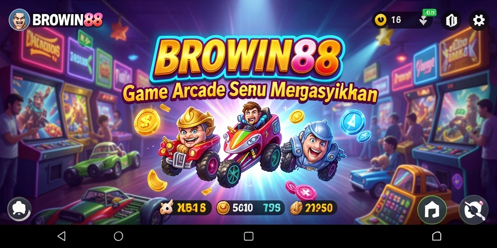 Screenshot gameplay BROWIN88 yang menunjukkan aksi seru di game Arcade.