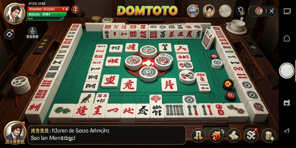 Tampilan screenshot DOMTOTO yang menampilkan gameplay Mahjong yang seru.