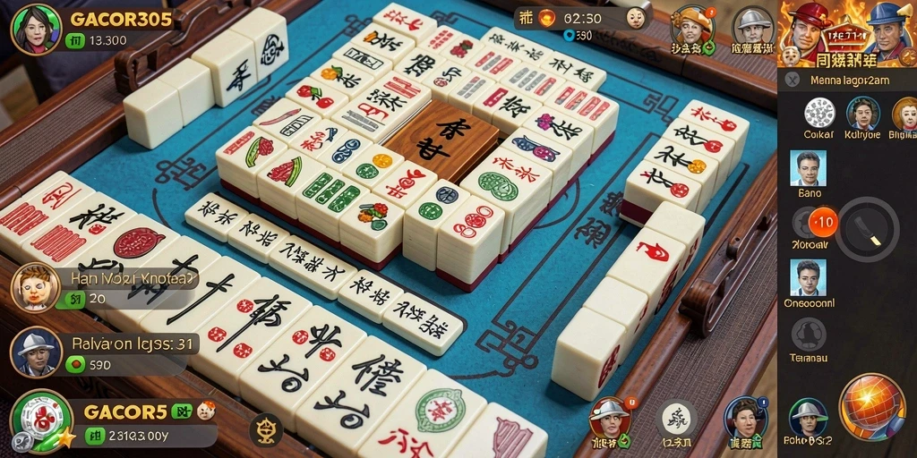 Screenshot GACOR305 menampilkan gameplay Mahjong yang menarik dan menantang.