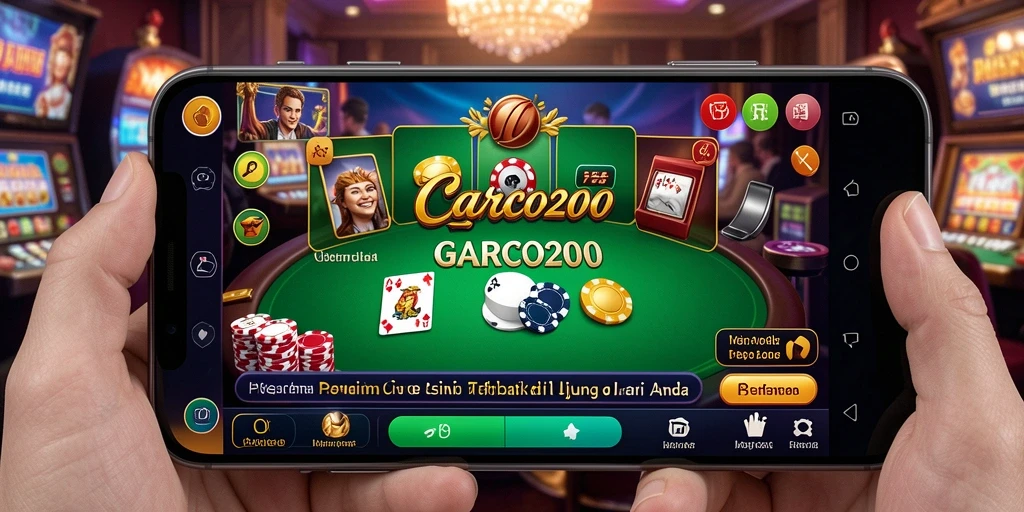 Screenshot gameplay Live Casino GARCO200 menampilkan dealer profesional dan suasana kasino yang nyata.