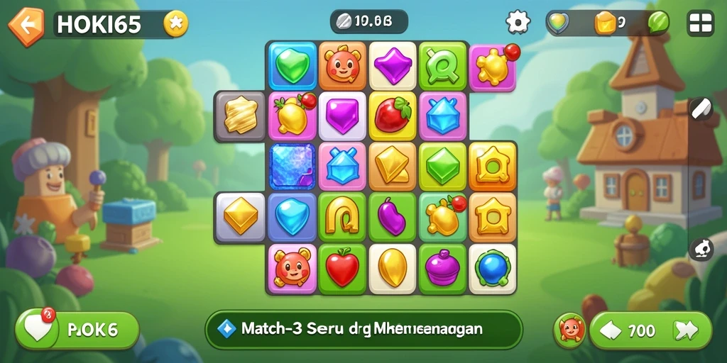 Tampilan gameplay seru dari HOKI65 saat mencocokkan elemen.