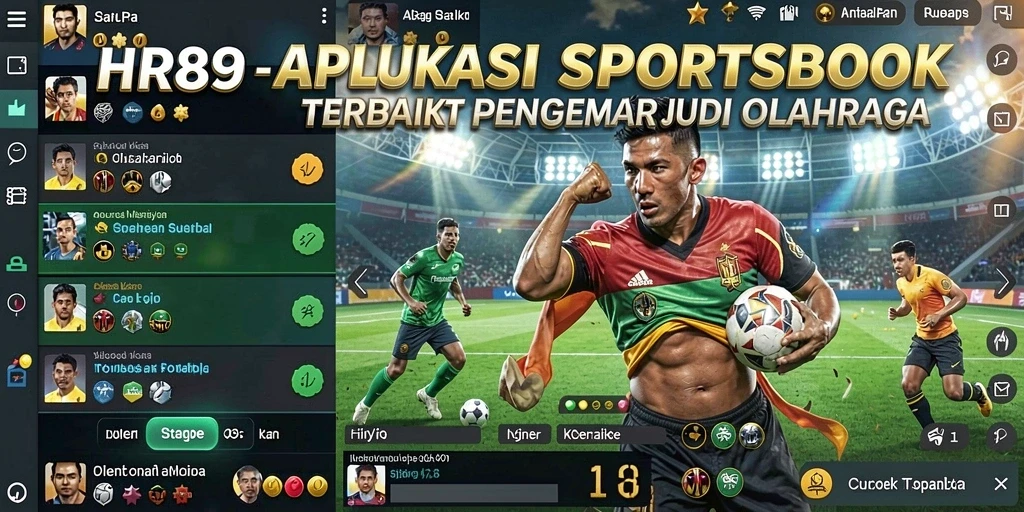 Tampilan menarik aplikasi HR89 dengan fitur taruhan Sportsbook.