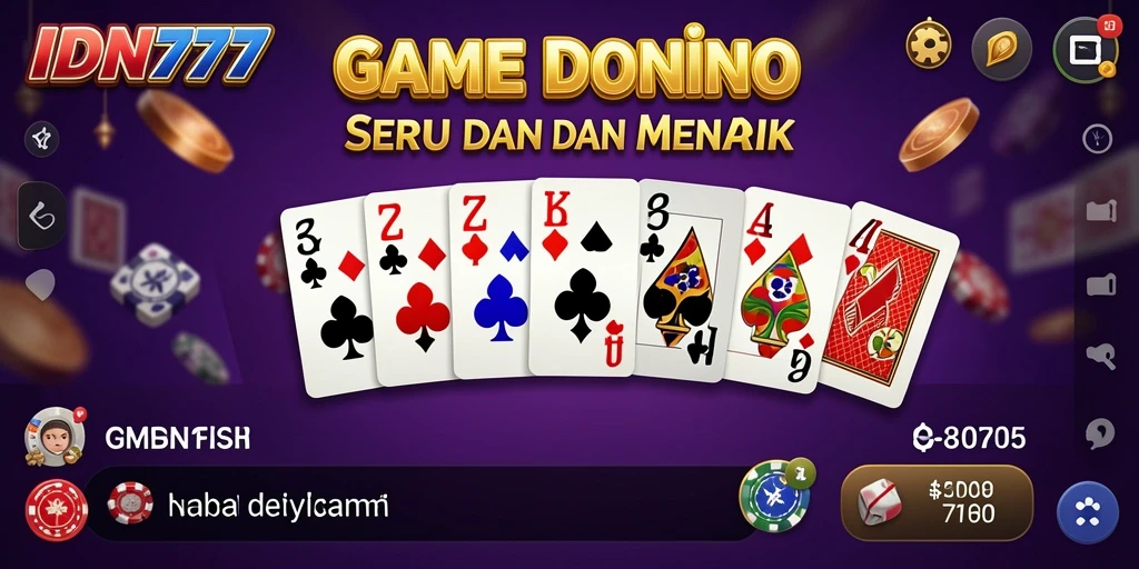 Tampilan antarmuka IDN777 dengan gameplay seru di Domino.