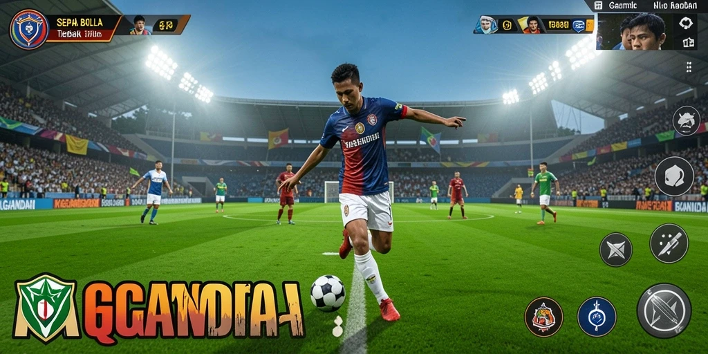 Tampilan gameplay KAGANDAN dengan aksi sepak bola yang mendebarkan.