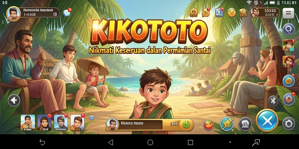 Screenshot gameplay KIKOTOTO menampilkan aktivitas seru dan berwarna.
