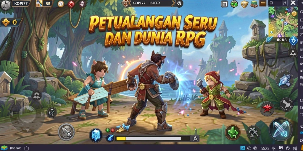 Tampilan screenshot KOPI77 menampilkan aksi seru dalam petualangan RPG.