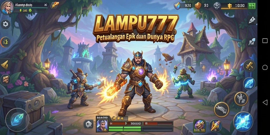Screenshot utama LAMPU777 menampilkan aksi pertempuran seru dalam dunia RPG.