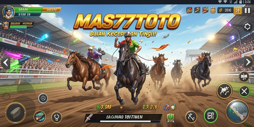 Tampilan gameplay menegangkan dari <strong>MAS77TOTO</strong> saat balapan di jalan raya.