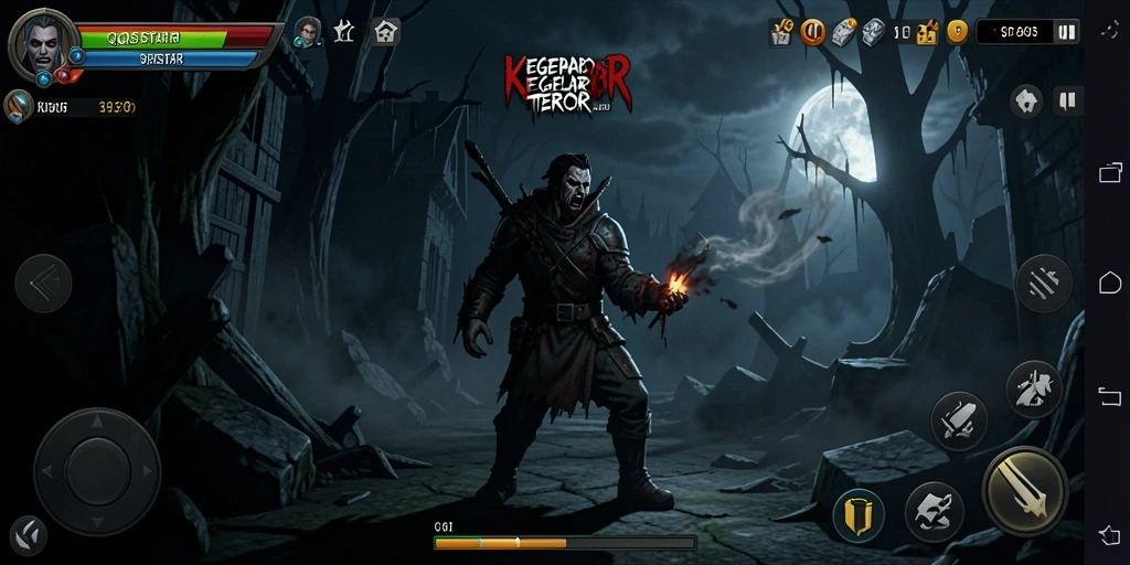 Screenshot gameplay QQSTAR dengan nuansa Horror yang mencekam.
