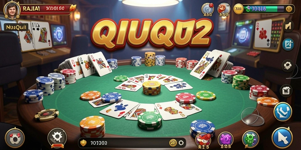 Tampilan visual RAJA132 yang menarik dengan gameplay QiuQiu.