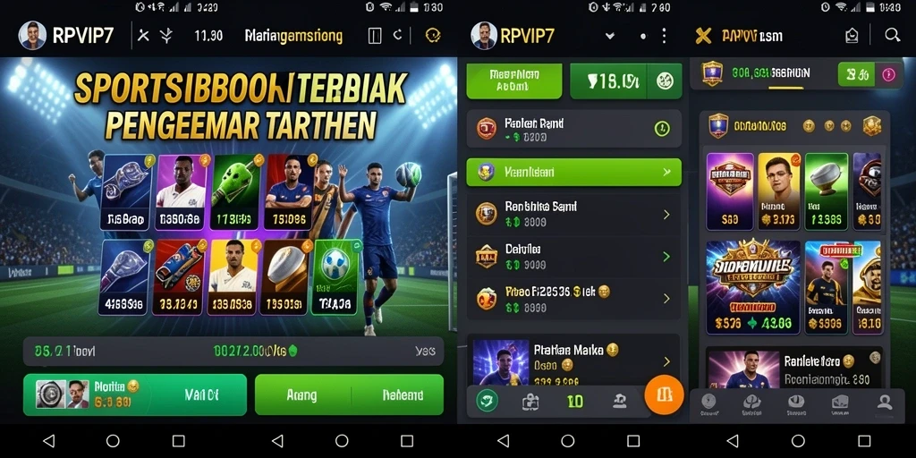 Screenshot RPVIP7 menampilkan fitur taruhan live yang interaktif.