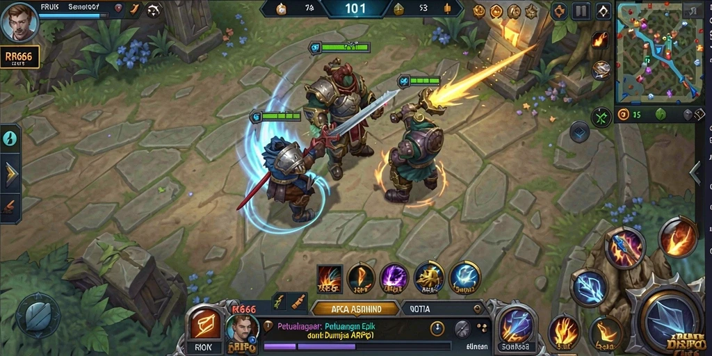 Screenshot gameplay menampilkan aksi pertarungan dalam dunia ARPG yang epik.