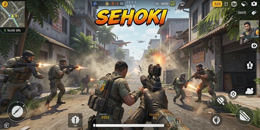 Tampilan menarik dari gameplay <strong>SEHOKI</strong> dengan aksi tembak-menembak penuh strategi.