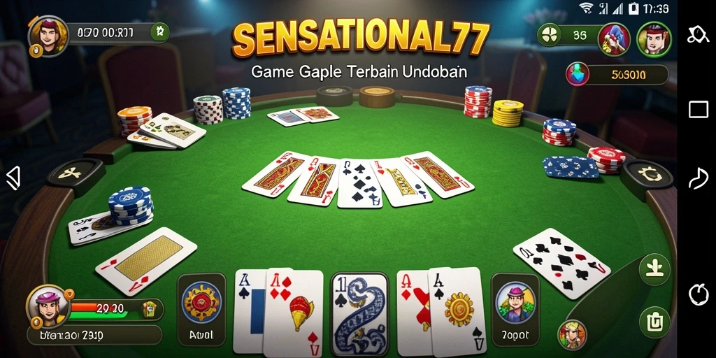 Tampilan gameplay seru dalam permainan Gaple SENSATIONAL77.