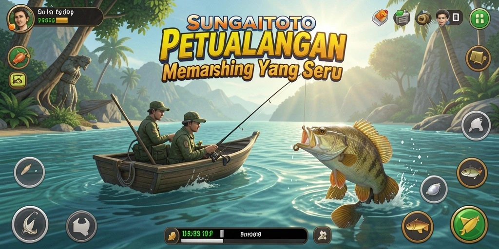 Tampilan gameplay SUNGAITOTO menampilkan suasana memancing yang mendebarkan.